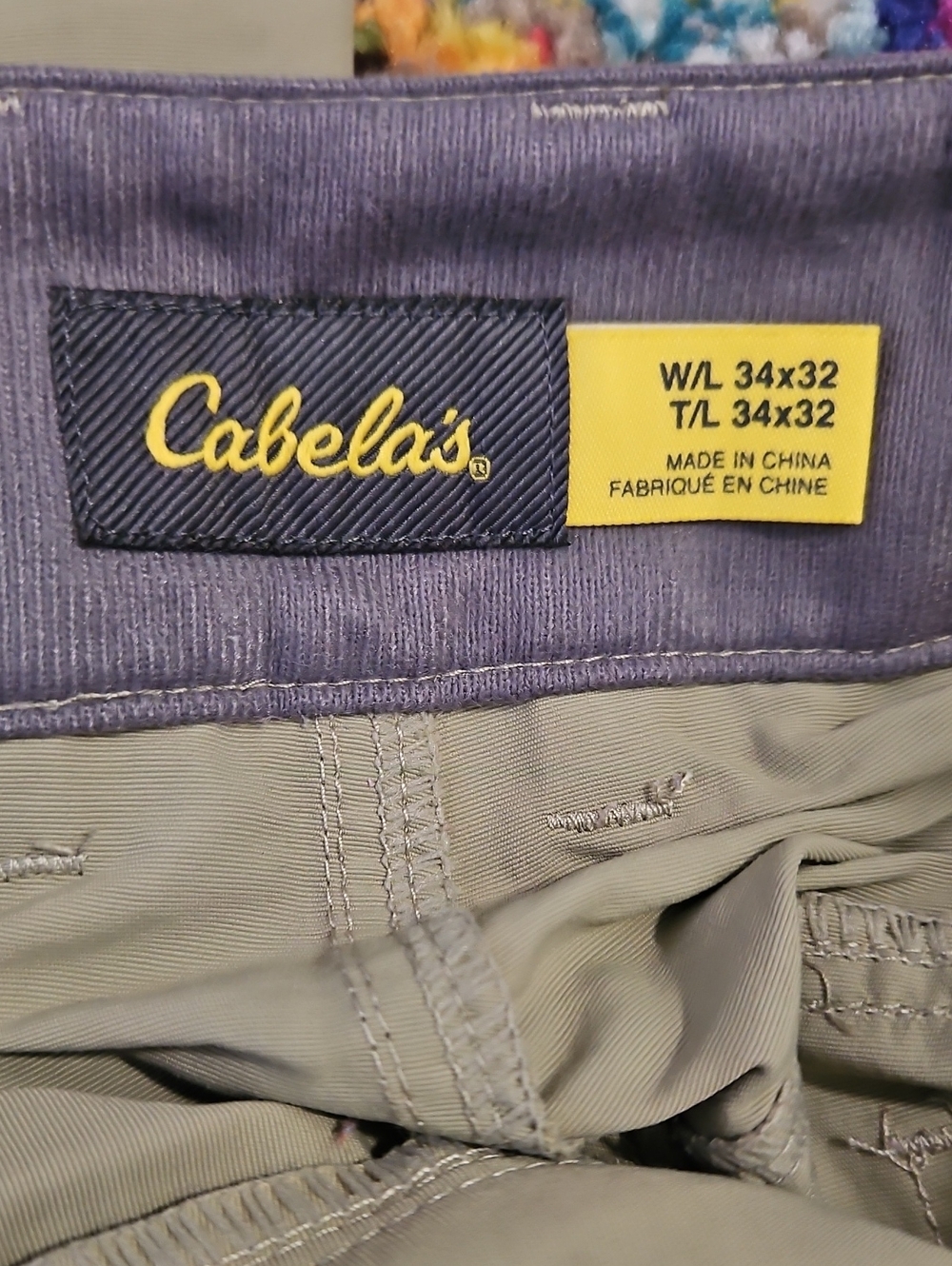 Cabela's Mens 34x32 Khaki Cargo Pants